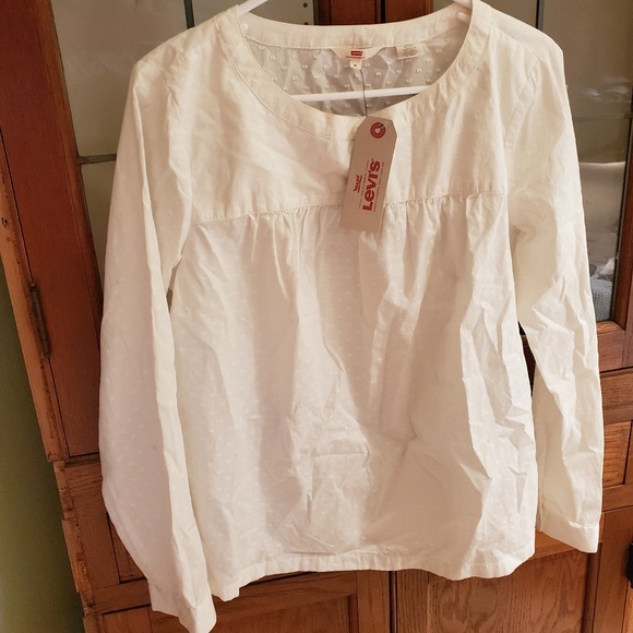 NWT White Levi Blouse - Picture 1 of 4